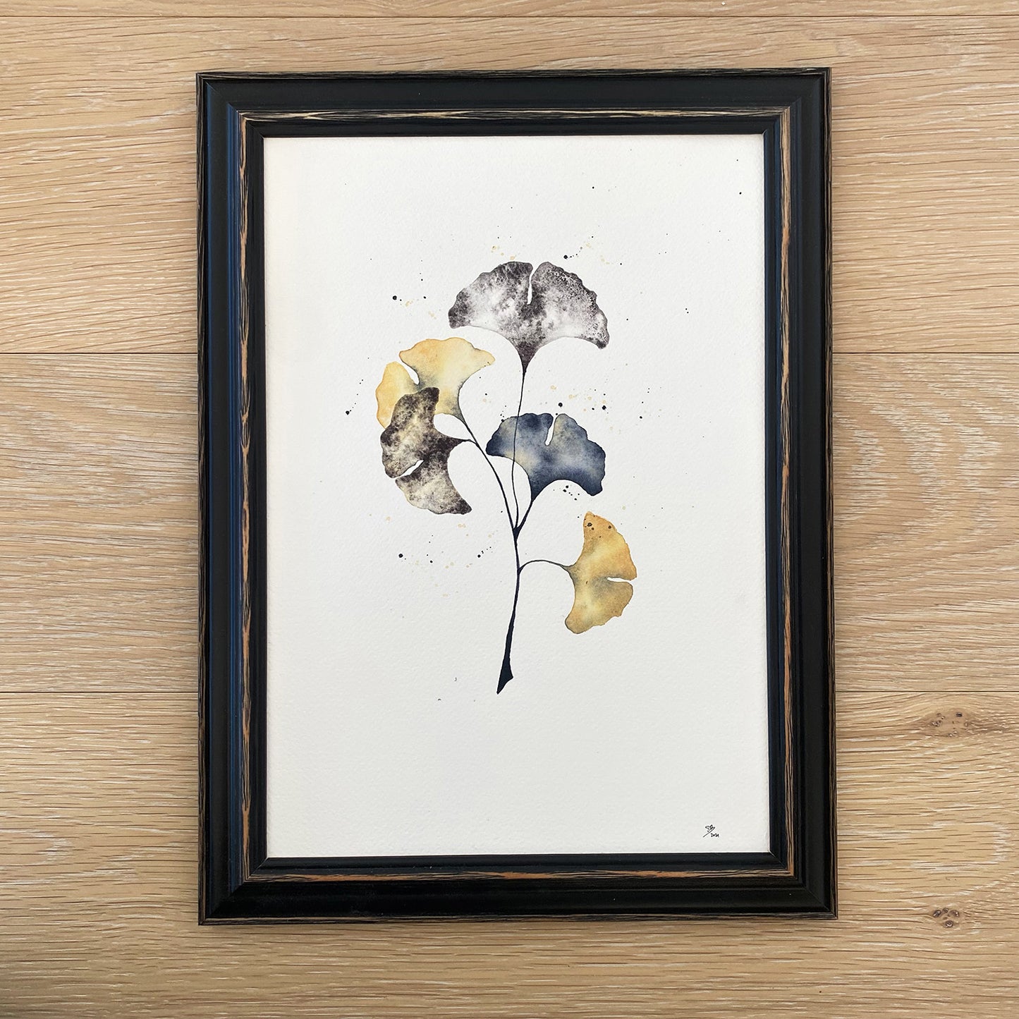 soquarelle - illustration - aquarelle – boutique en ligne - floral - Suisse - illustratrice - botanique - fleurs - nature - ginkgo ginkgos biloba –